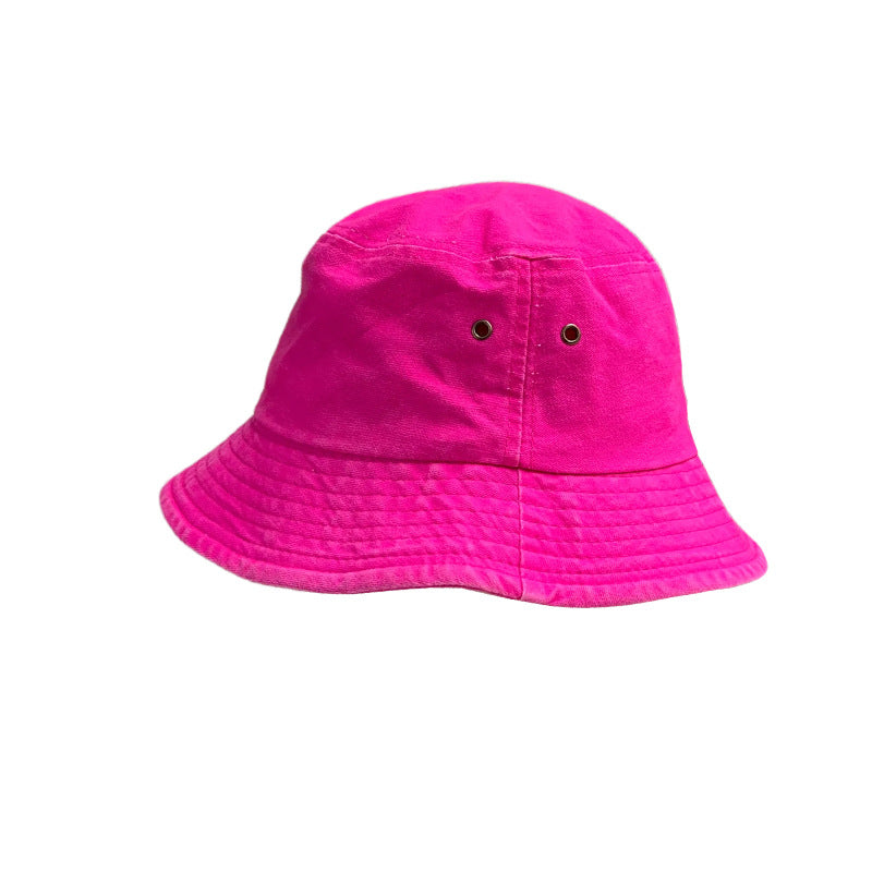 Sombrero de cubo de color neón de algodón al por mayor